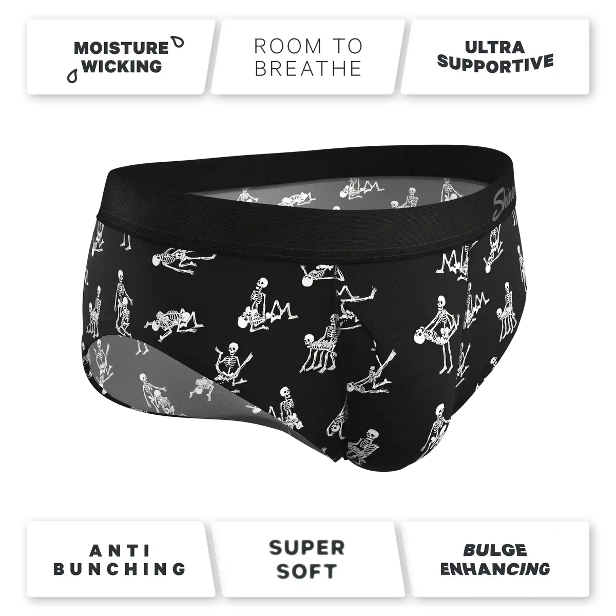 The Bare Back Bones | Glow in the Dark Skeletons Ball Hammock® Pouch Underwear Briefs