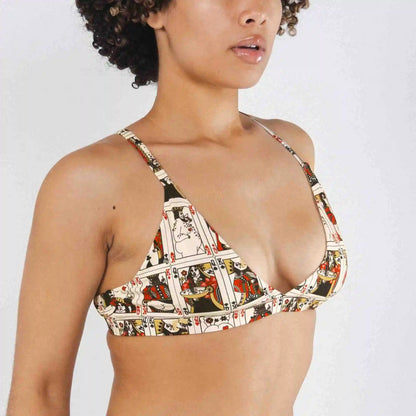 The Bottomless Blackjack | Vintage Playing Cards Boob Hammock™ Triangle Bralette
