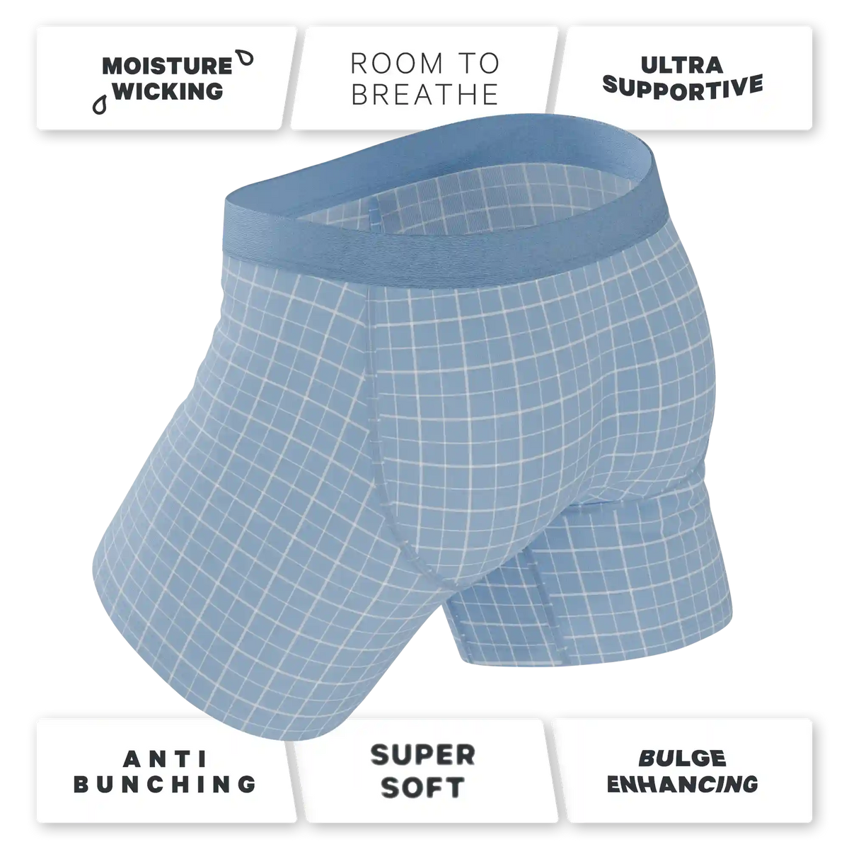 The Spick & Span | Window Pane Plaid Ball Hammock® Pouch Underwear With Fly