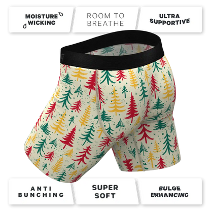 The Pine Tree Playboy | Retro Christmas Trees Ball Hammock® Boxer - Long Leg