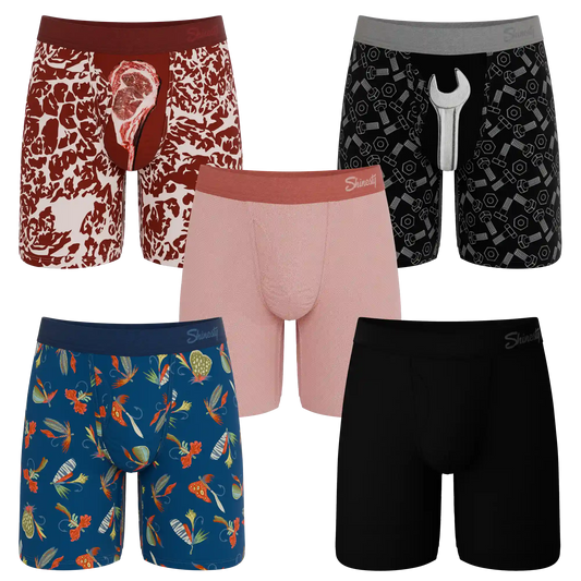 The Father's Day | Long Leg Ball Hammock® Pouch Underwear With Fly 5 Pack
