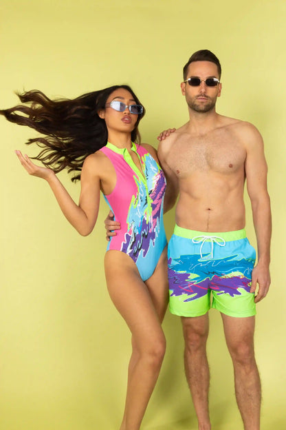 The Snack Shack | Retro Neon Ball Hammock® Pouch 5" Swim Trunks