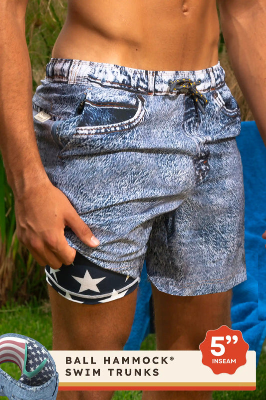 The Jacksonville Jort | Denim Ball Hammock® Pouch 5" Swim Trunks