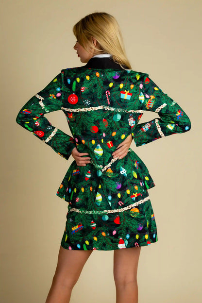 The Christmas Tree Camo | Christmas Tree Print Women's Suit