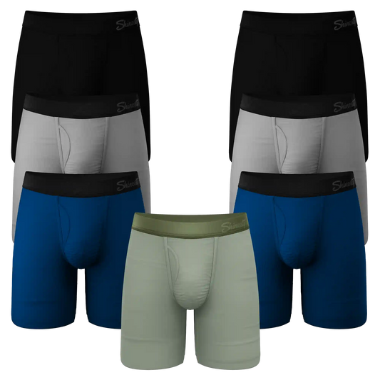 The 7 Solids | Long Leg Ball Hammock® Pouch Underwear With Fly 7 Pack