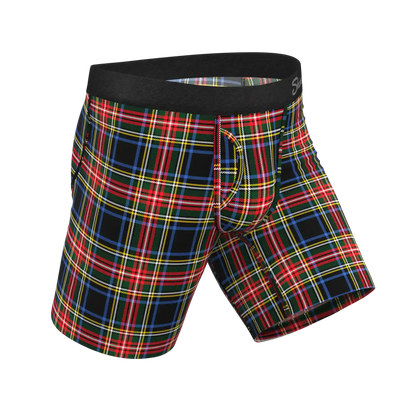 The Cappuccino | Holiday Tartan Plaid Ball Hammock® Boxer - Long Leg