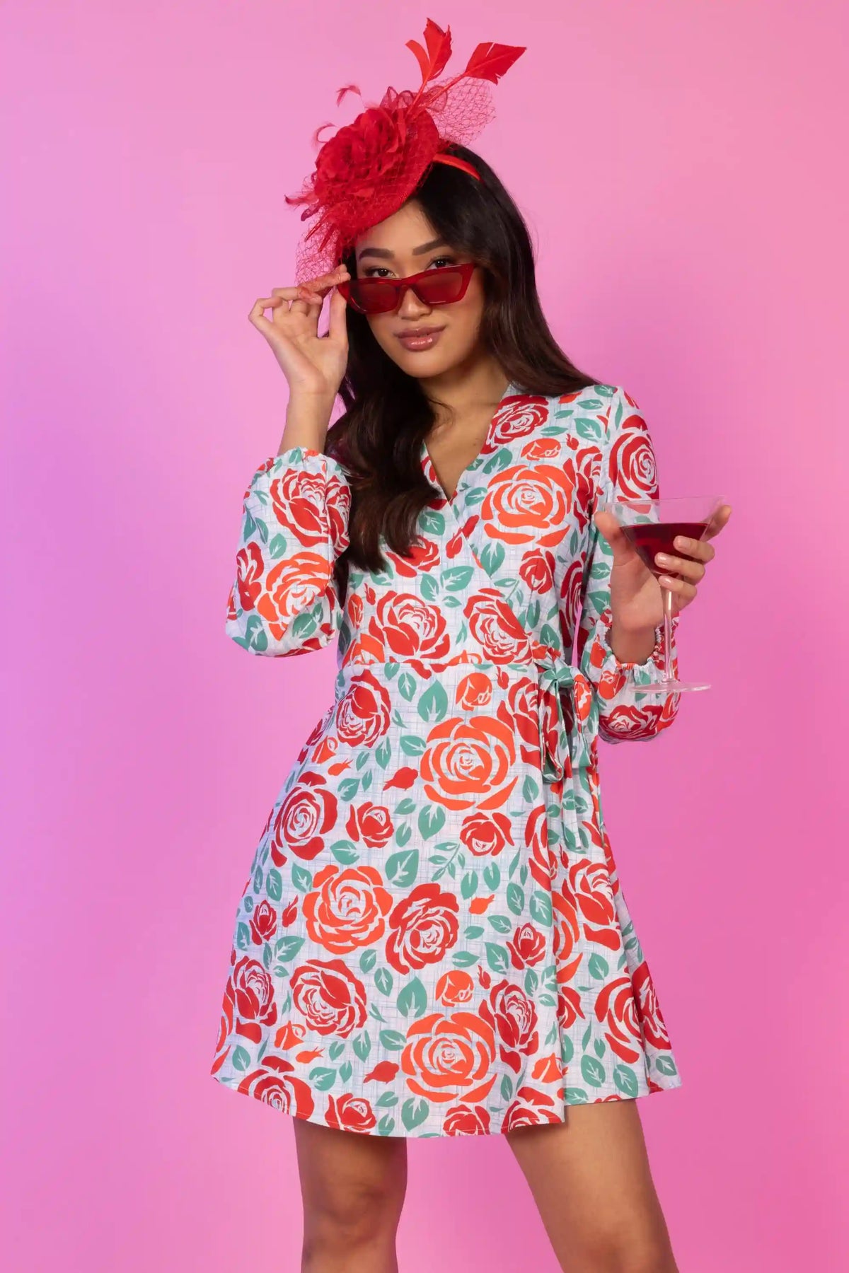 The Win By A Rose | Derby Roses Wrap Dress