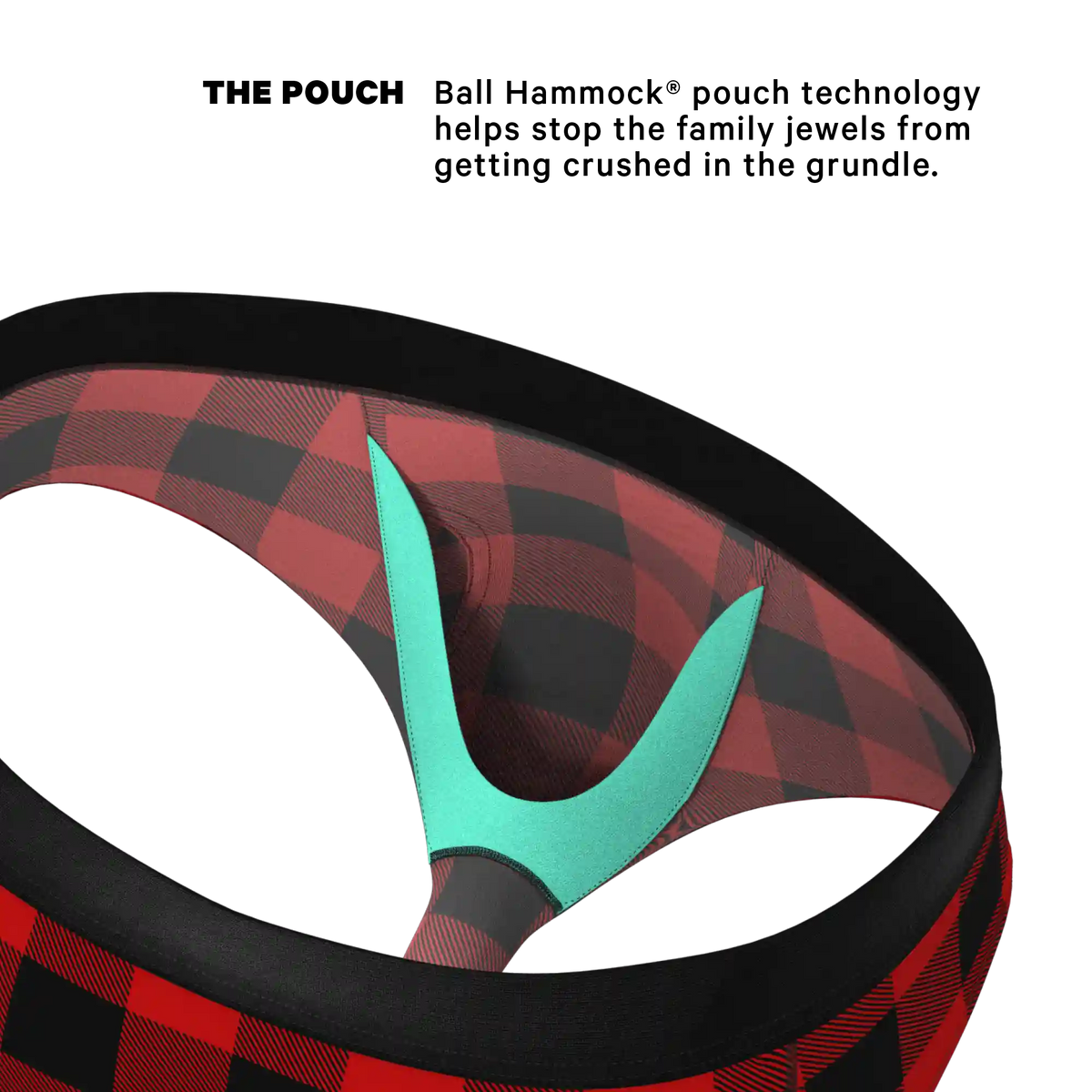 The Red & Black Lumberjack | Buffalo Check Ball Hammock® Pouch Underwear Briefs