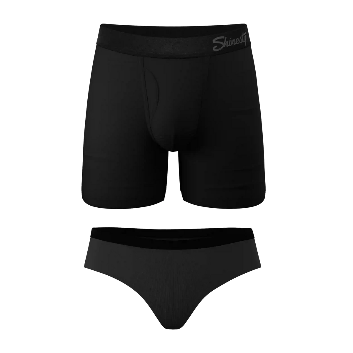 The Jack And Jane | Couples Black Ball Hammock® Boxer With Fly and Cheeky Pack