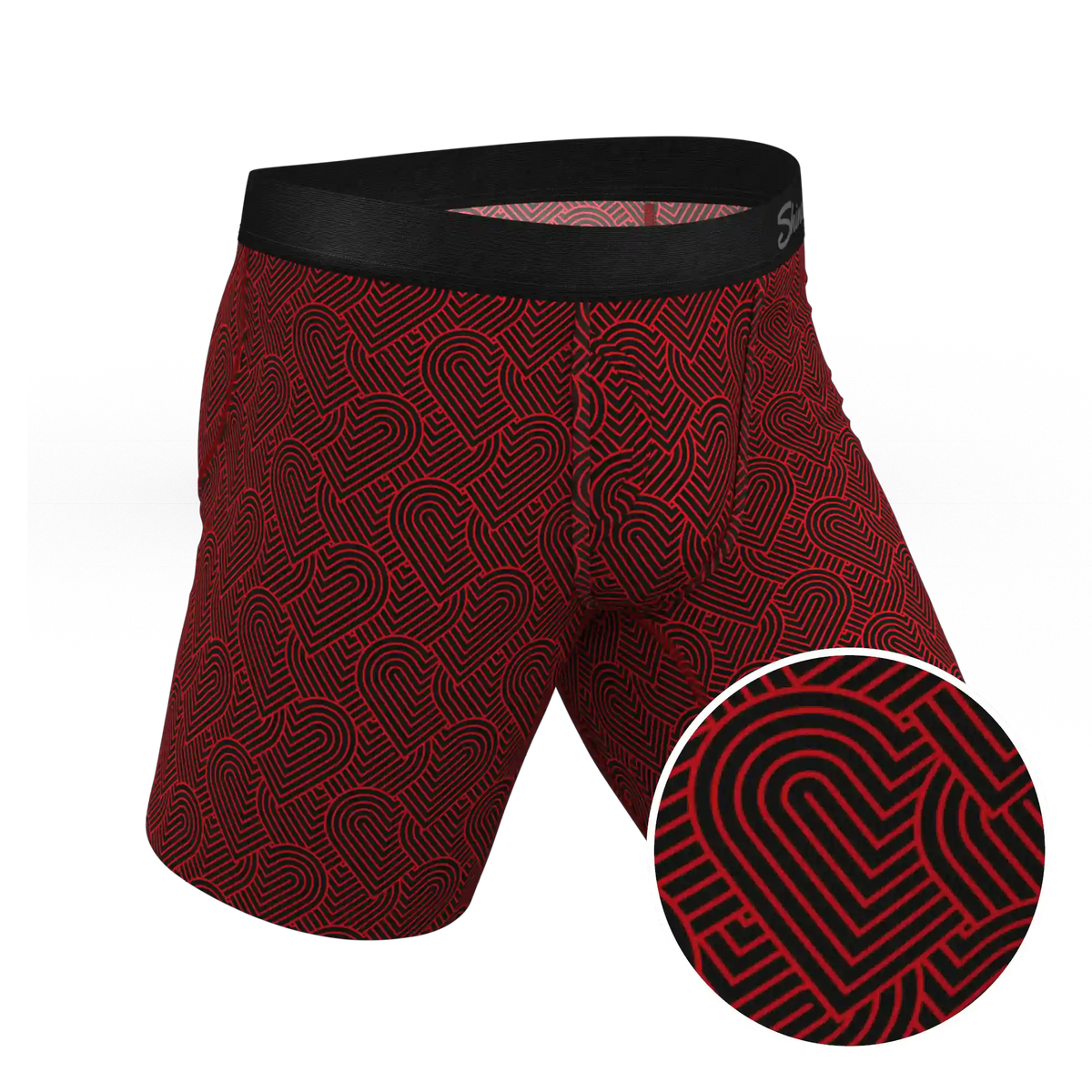 The Cherub | Geometric Hearts Ball Hammock® Boxer - Long Leg