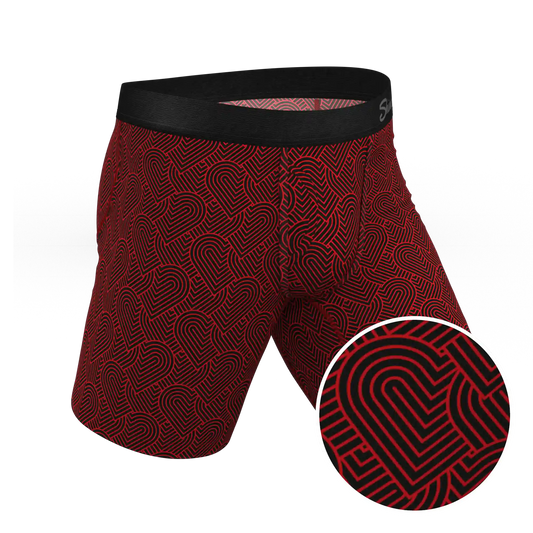 The Cherub | Geometric Hearts Ball Hammock® Boxer - Long Leg
