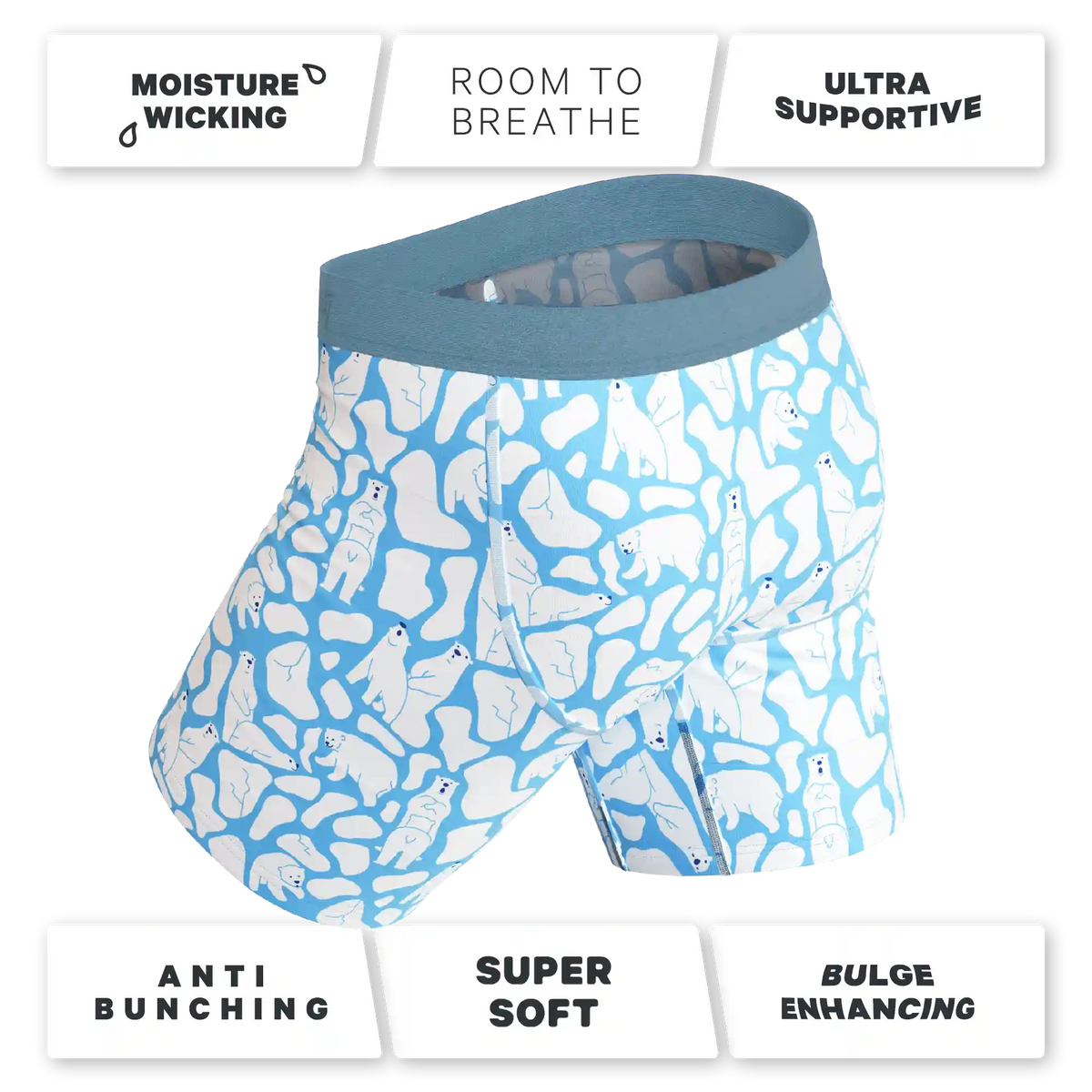 The Polar Polka | Polar Bear Scene Ball Hammock® Boxer - Long Leg