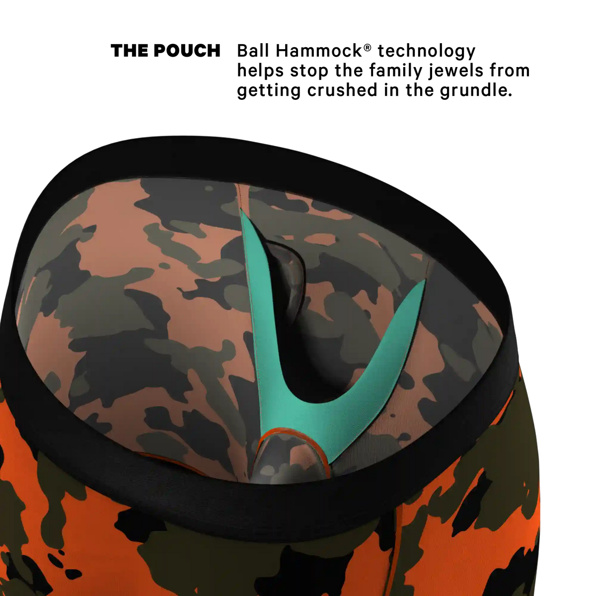 The Bambi Bunchers | Orange Camo Deer Ball Hammock® Boxer - Long Leg
