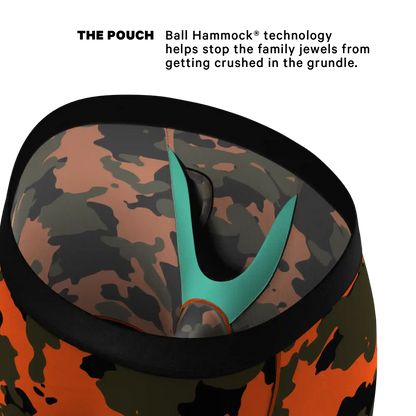 The Bambi Bunchers | Orange Camo Deer Ball Hammock® Boxer - Long Leg