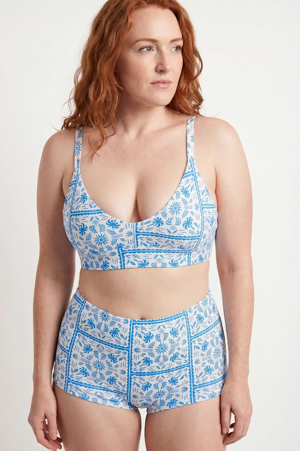 The Santorini | Blue Tile Boob Hammock™ Plunge Bralette