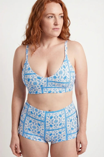 The Santorini | Blue Tile Boob Hammock™ Plunge Bralette