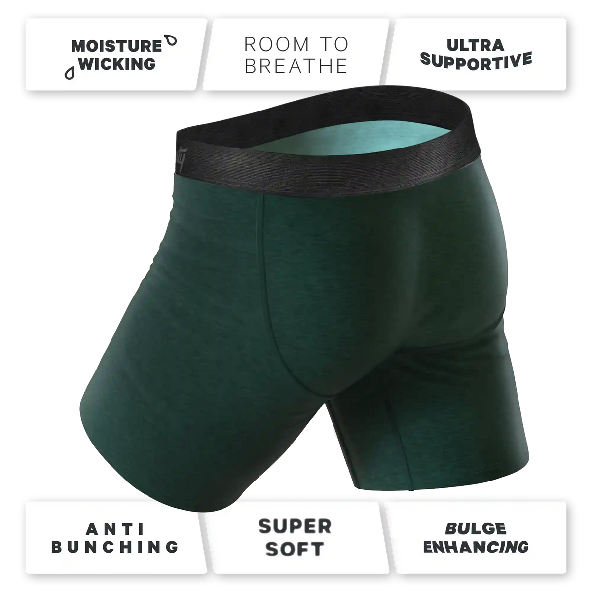 The Tree Falls | Forest Green Ball Hammock® Boxer - Long Leg