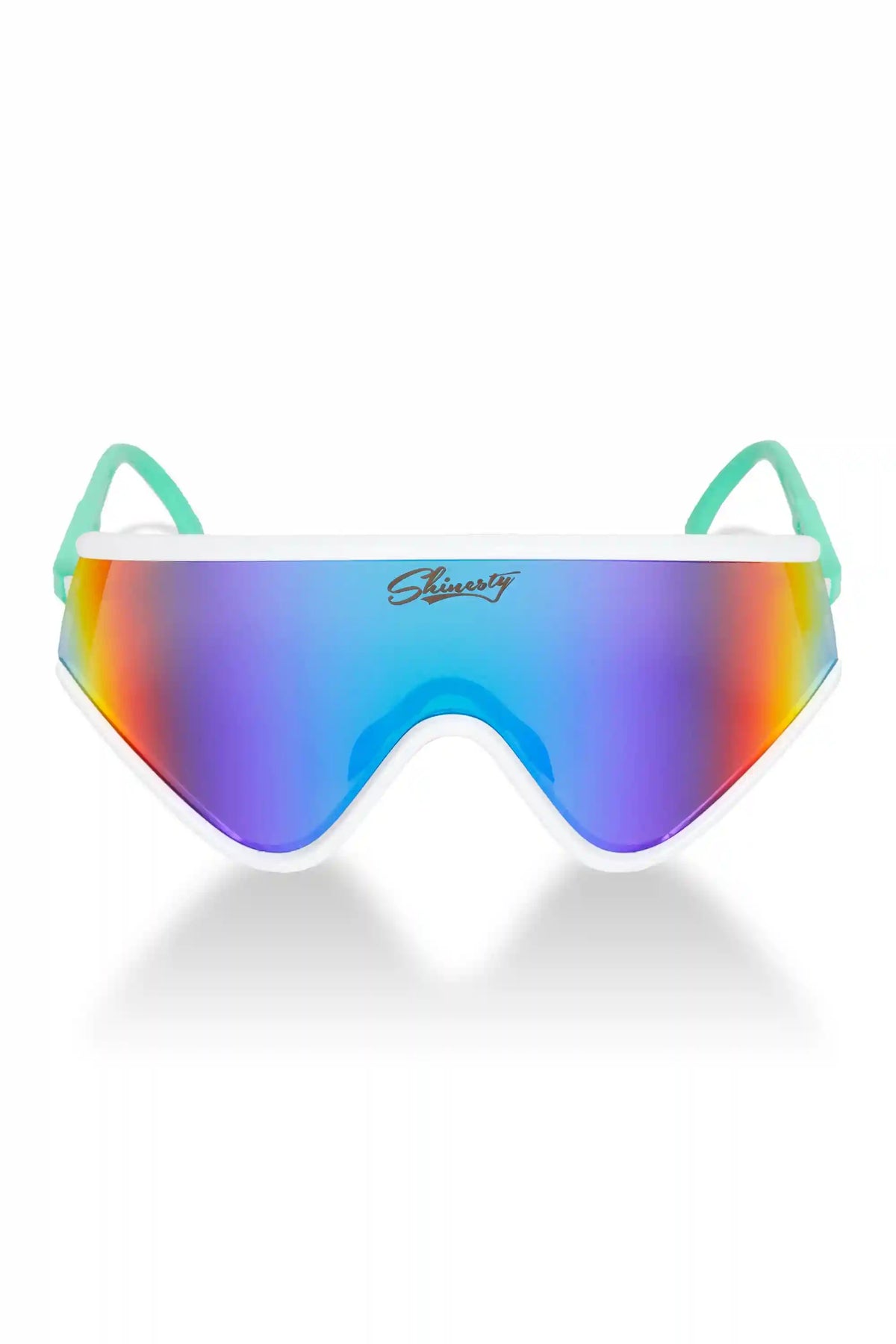 The Machos | White & Teal Mirrored Sunglasses