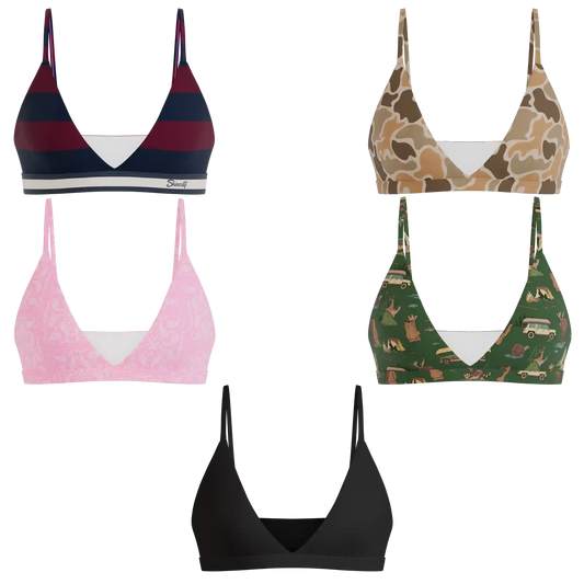 The Happy Trails | Boob Hammock™ Triangle Bralette 5 Pack