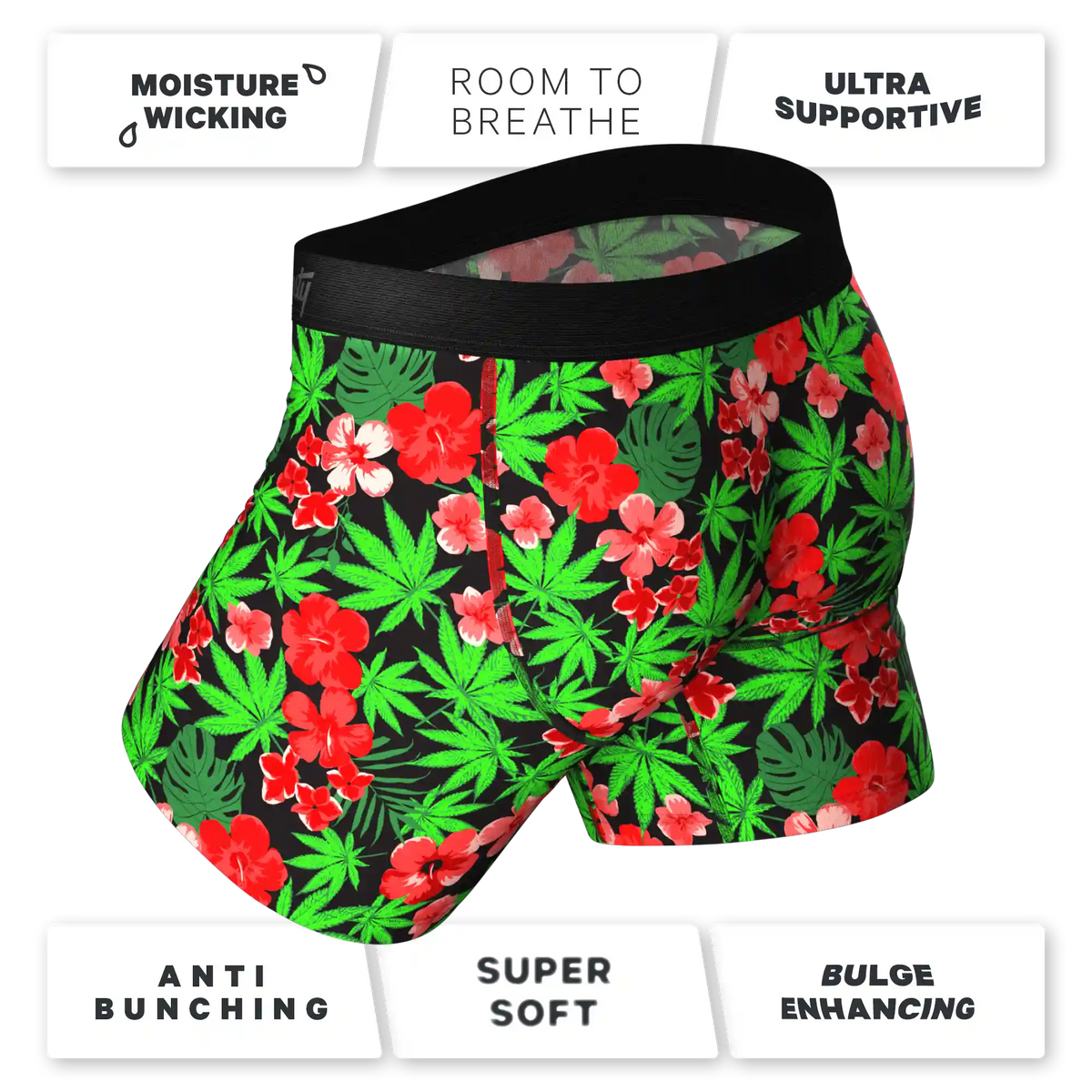 The Bongstera | Tropical Weed Ball Hammock® Pouch Underwear With Fly