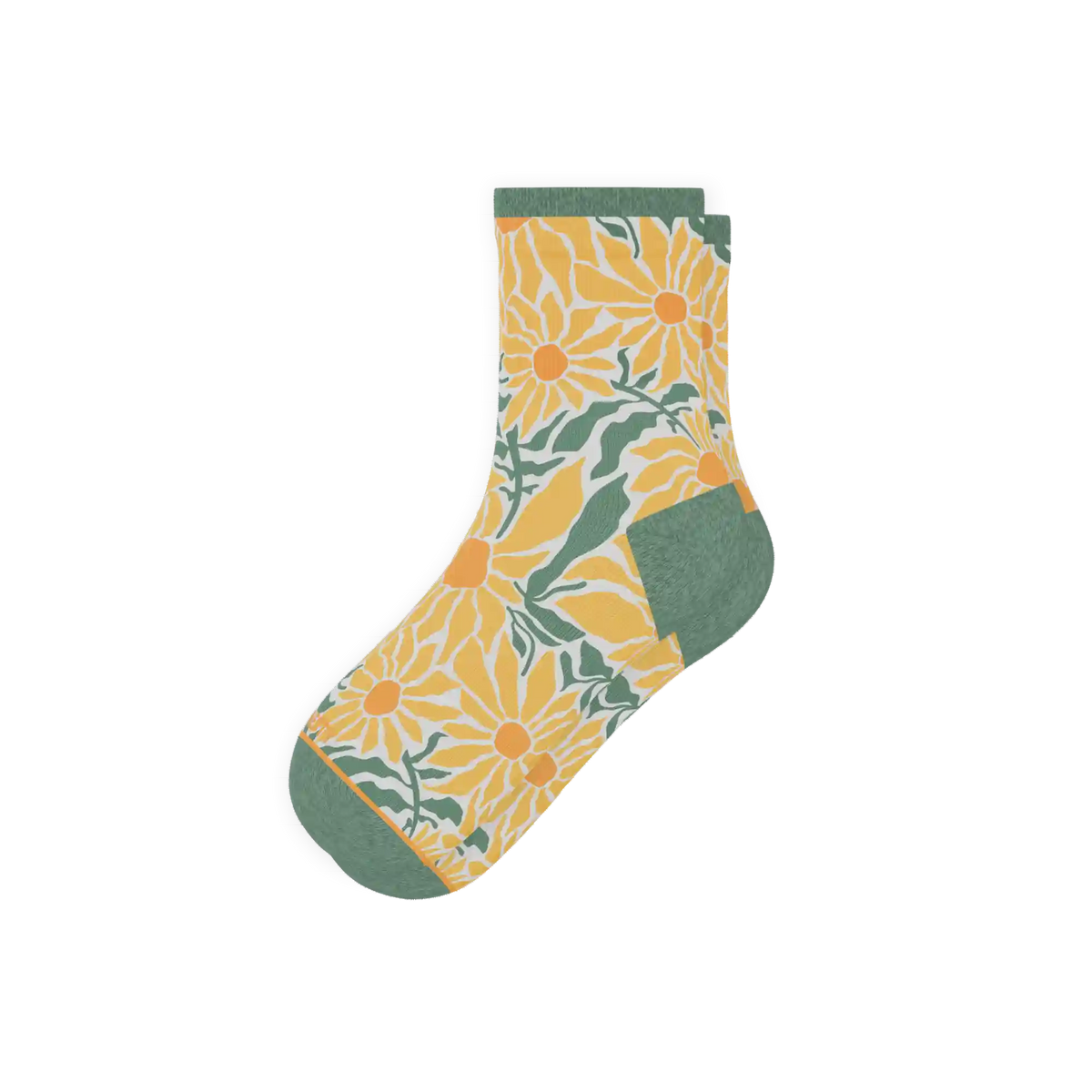 The June Bug | Sunflower Heel Hammock™ Quarter Crew Socks
