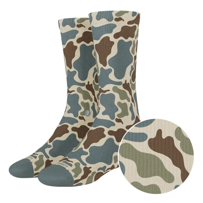 The Blender | Grey Duck Camo Heel Hammock™ Crew Socks
