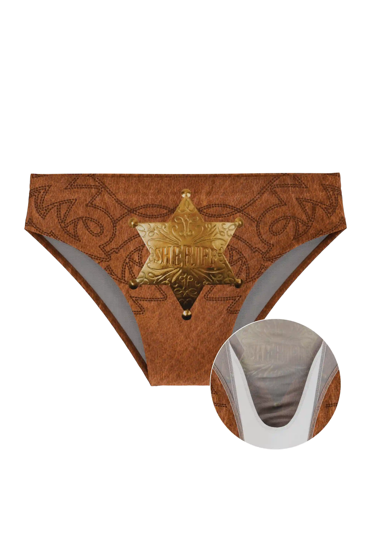 The Reverse Chaps | Western Faux Cracked Leather Ball Hammock® Pouch Swim Brief