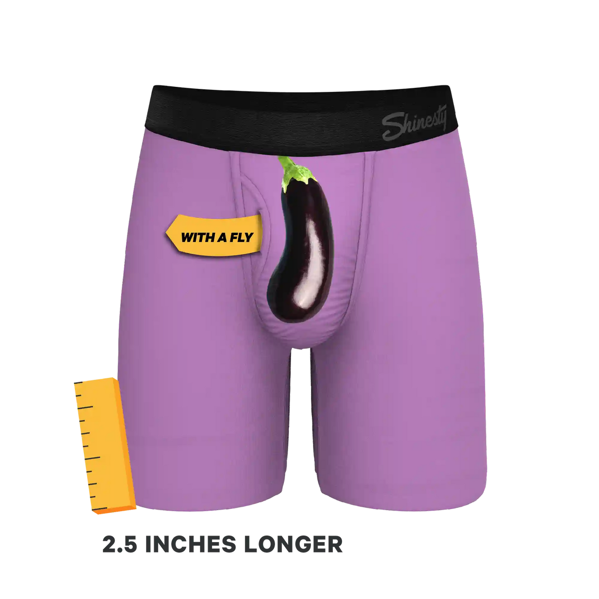 The Double Entendre | Eggplant Ball Hammock® Boxer - Long Leg