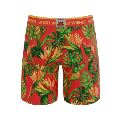 The Wiener In Paradise | Shinesty X Wienerschnitzel Tropical Ball Hammock® Boxer - Long Leg