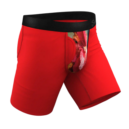 The Early Risers | Barnyard Rooster Ball Hammock® Boxer - Long Leg