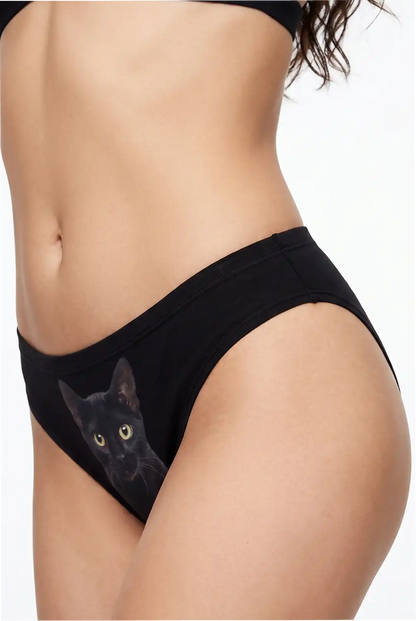 The Hex Appeal | Black Cat Modal Bikini Underwear