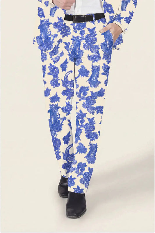 The Thoroughbred | Blue Spring Toile Suit Pants