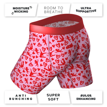 The Cupid Shuffle | Glow in the Dark Valentines Day Ball Hammock® Boxer - Long Leg