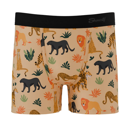 The Big Cat Conga | Safari Animals Youth Boxer Briefs