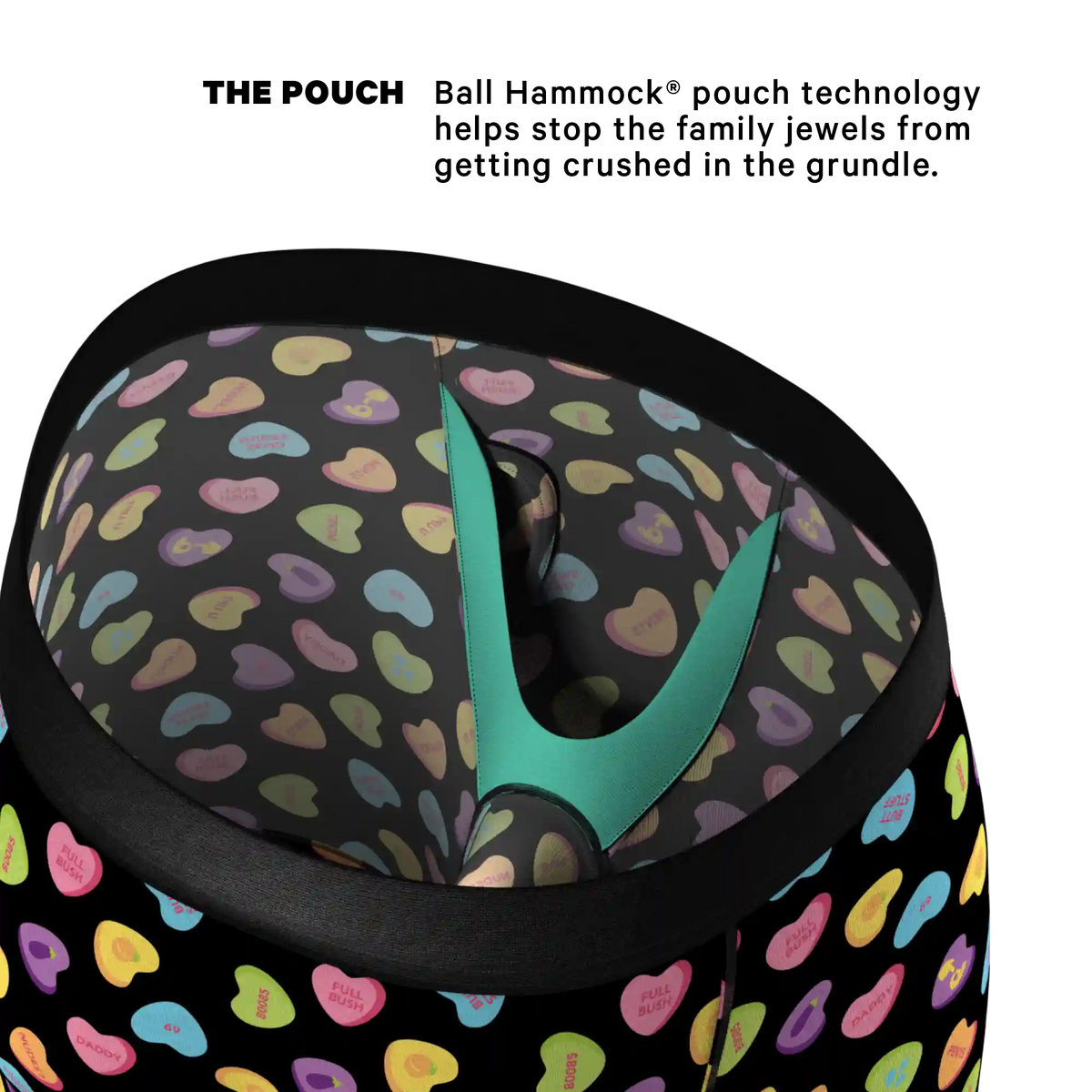 The Smooth Talker | Candy Hearts Ball Hammock® Boxer - Long Leg