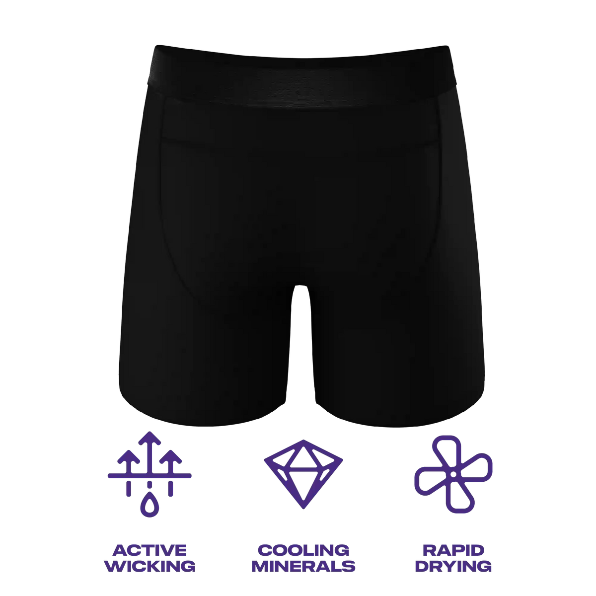 The Threat Level Midnight | Black Cooling Ball Hammock® Underwear With Fly 3 Pack