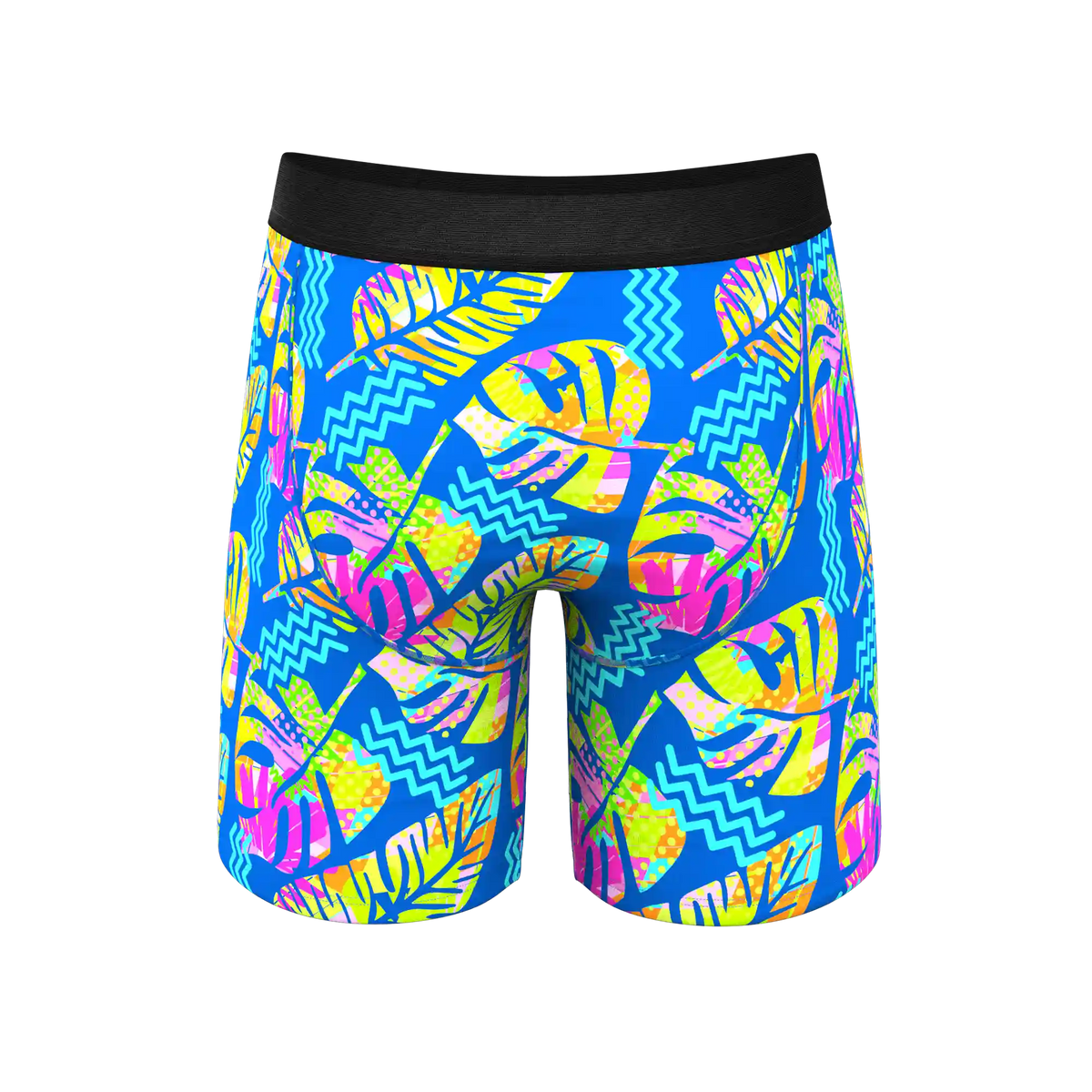 The Oahu Rendezvous | Tropical Leaves Ball Hammock® Boxer - Long Leg