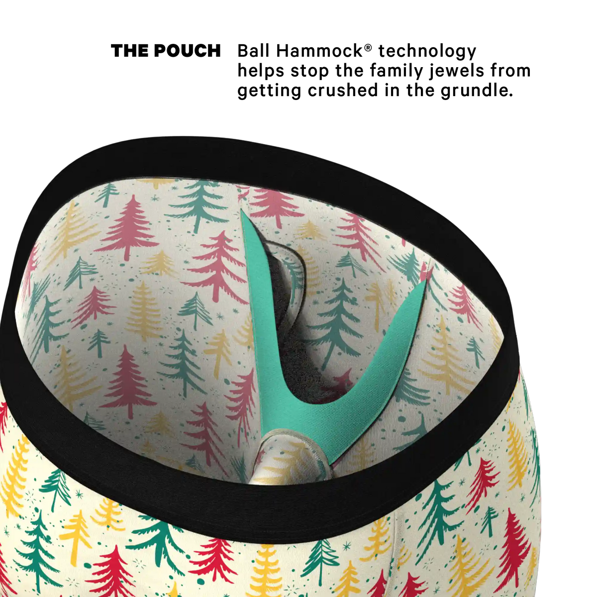 The Pine Tree Playboy | Retro Christmas Trees Ball Hammock® Boxer - Long Leg
