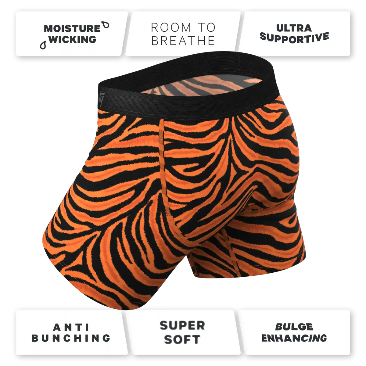 The Feral Feline | Tiger Print Ball Hammock® Pouch Underwear With Fly