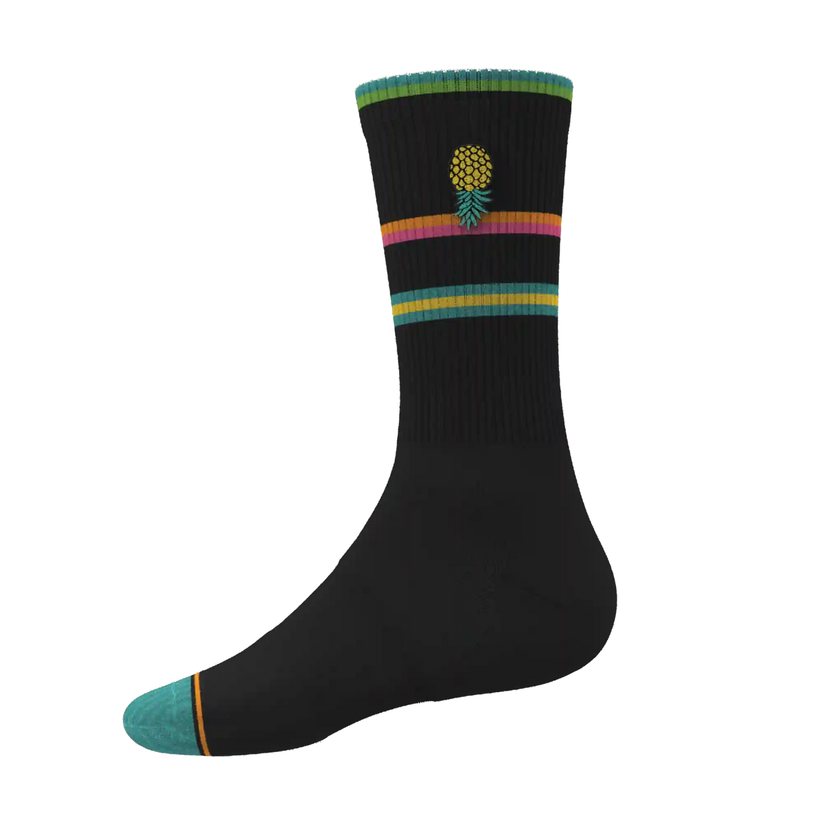 The Island Time | Black Tropical Heel Hammock™ Crew Socks