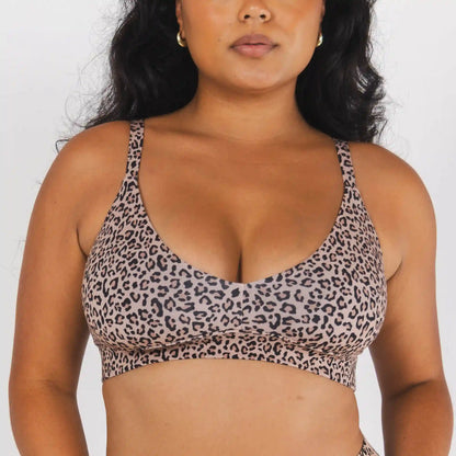The Wild Cat | Leopard Print Boob Hammock™ Plunge Bralette