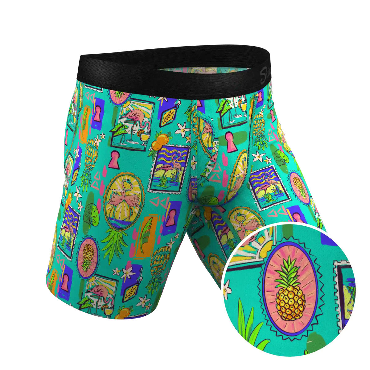 The Island Time | Pineapple Scene Ball Hammock® Boxer - Long Leg