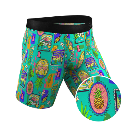 The Island Time | Pineapple Scene Ball Hammock® Boxer - Long Leg