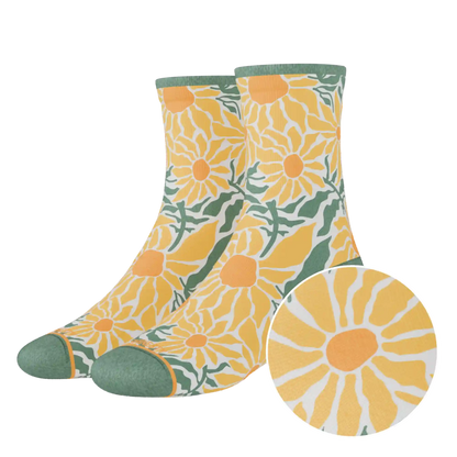 The June Bug | Sunflower Heel Hammock™ Quarter Crew Socks