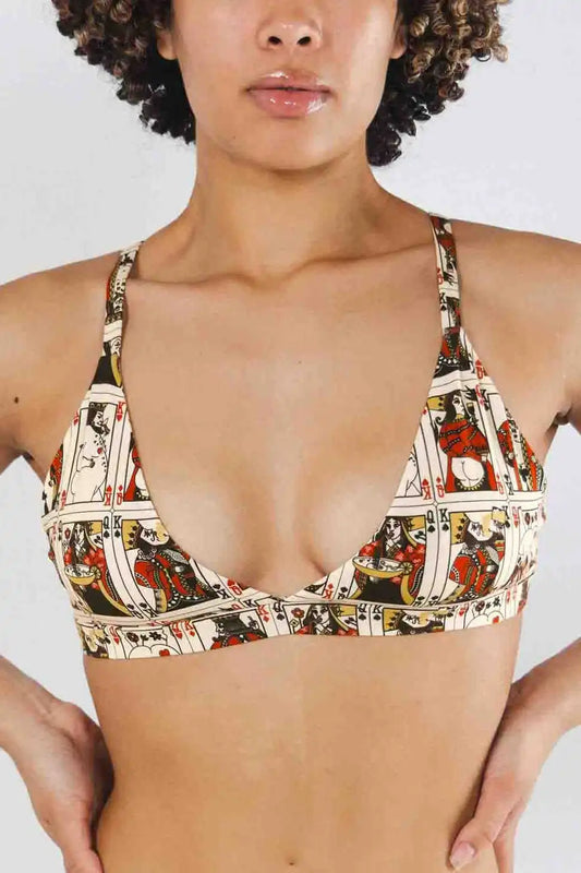 The Bottomless Blackjack | Vintage Playing Cards Boob Hammock™ Triangle Bralette