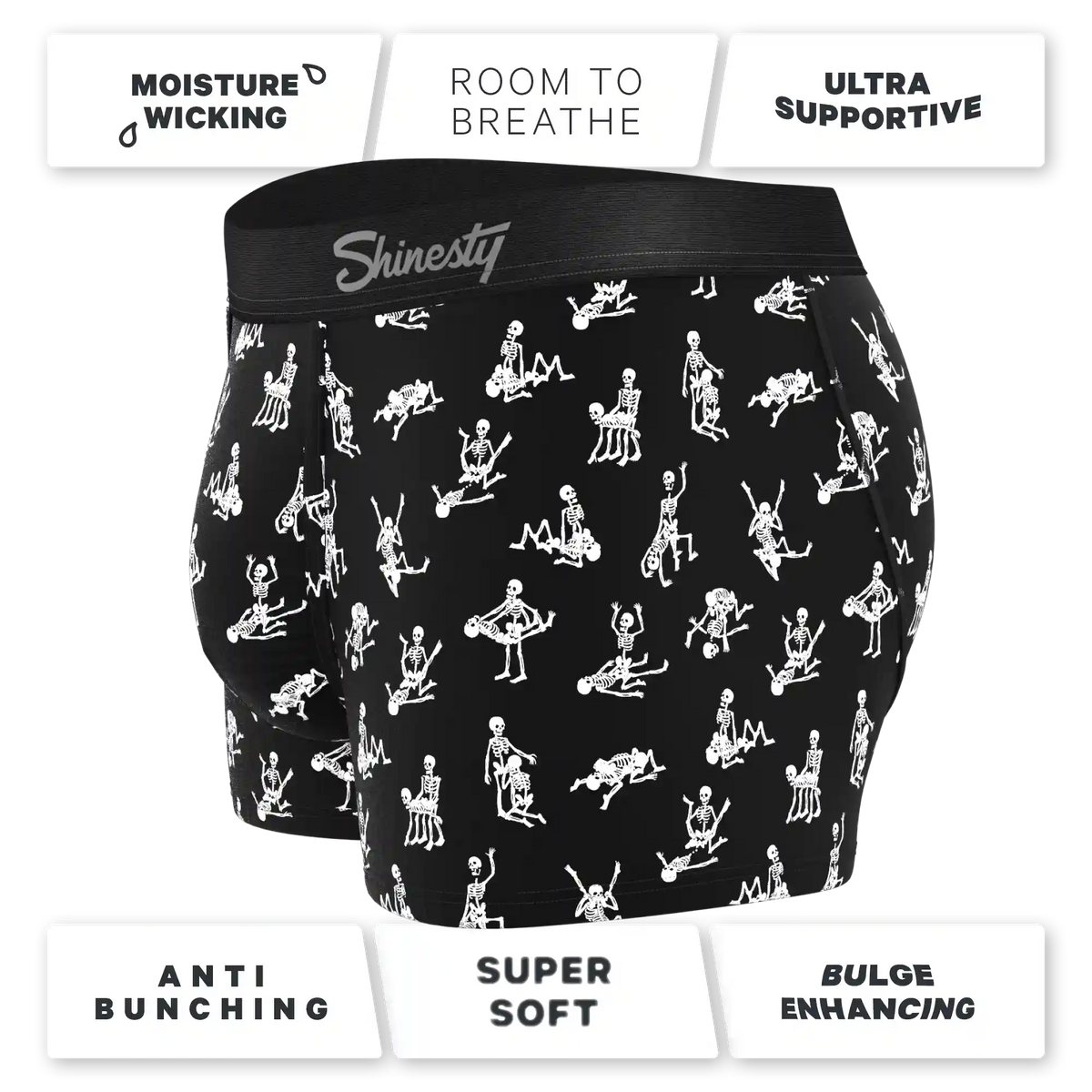 The Bare Back Bones | Glow in the Dark Skeletons Ball Hammock® Pouch Trunks Underwear