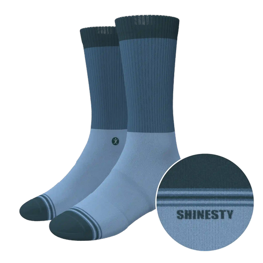 The Atlantic | Blue Color Block Heel Hammock™ Crew Socks
