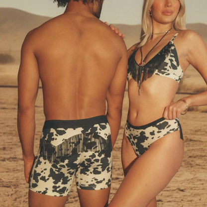 The Graze Escape | Cow Hide Fringe Ball Hammock® Pouch Underwear