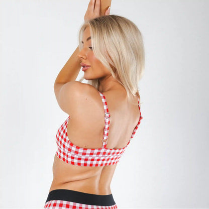 The Hot Diggity | Red Gingham Boob Hammock™ Plunge Bralette