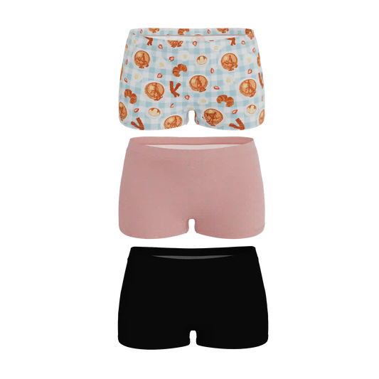 The Breakfast in Bed | Boyshort Underwear 3 Pack